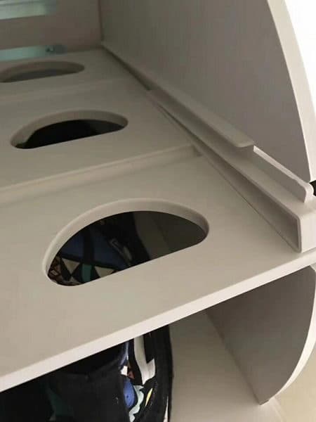 大V妈妈体验报告RootSense根元智能鞋柜护理机day1-鞋斗隔板可以调整