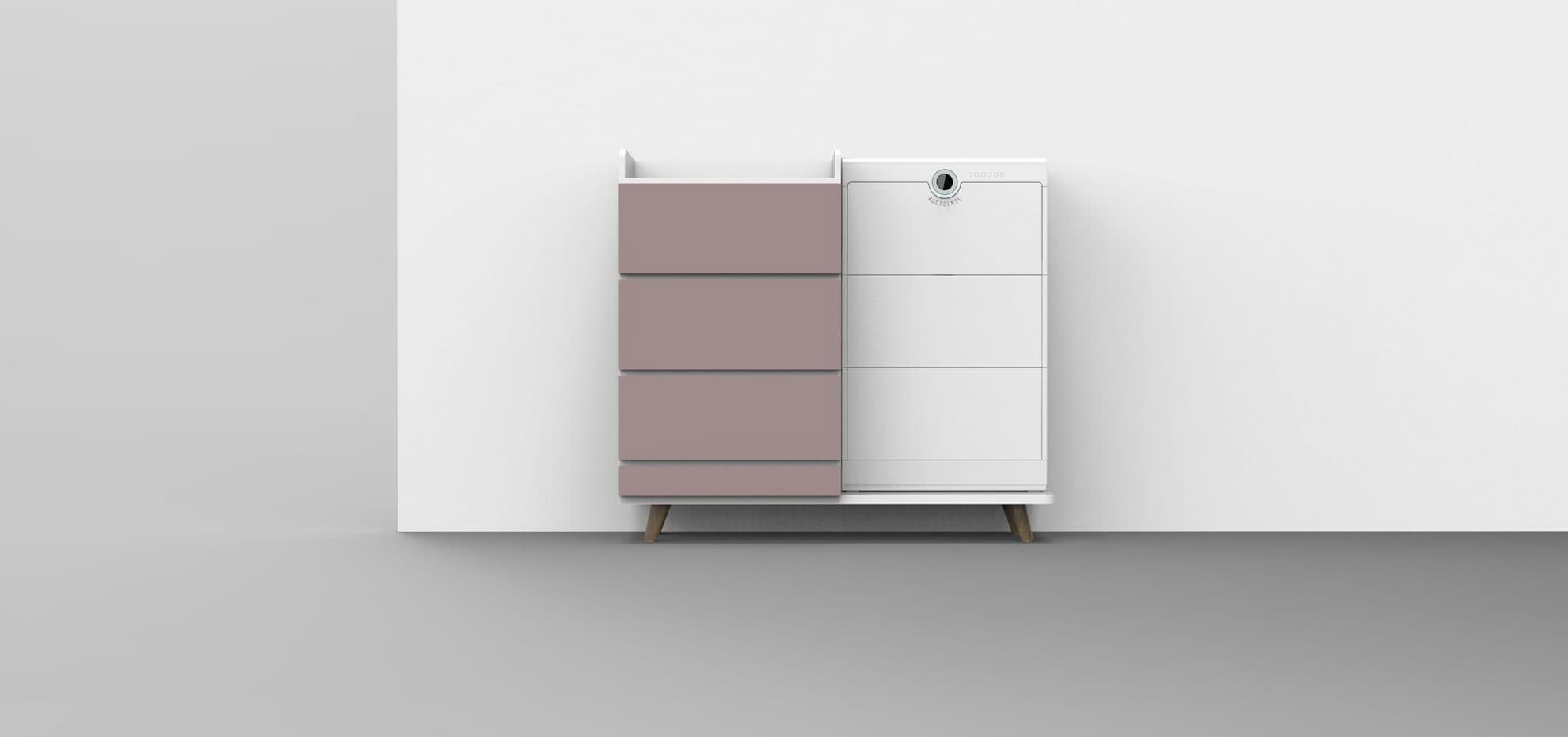 智能鞋柜室内设计搭配冷色-根元智能鞋柜护理机Footies